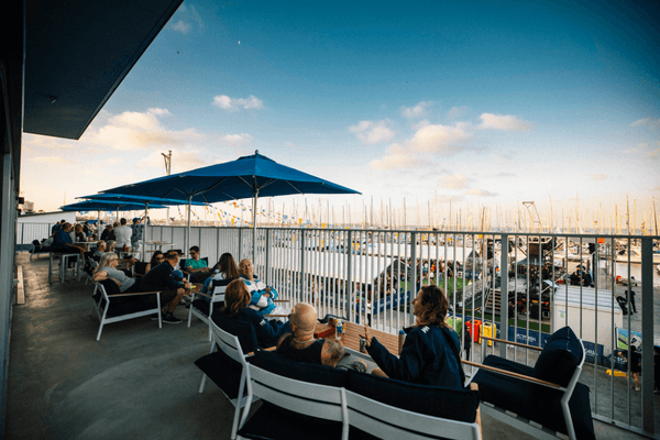 The Sailors Lounge balcony in the Victorian Sailing Centre.