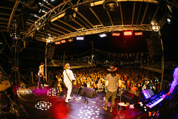 A band plays to crowds at the 2026 Festival of Sails. 