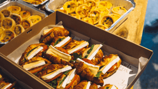 Lady & the Fox Bakehouse products on a table. Bakehouse will provide grab and go lunch packs for competitors during Festival of Sails 2027.